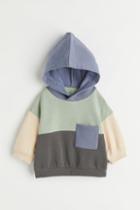 H & M - Color-block Hoodie - Blue