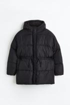 H & M - H & M+ Drawstring-waist Puffer Jacket - Black
