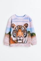 H & M - Printed Cotton Sweatshirt - Beige