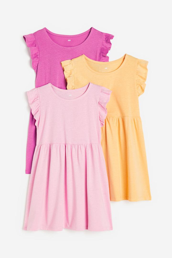H & M - 3-pack Jersey Dresses - Pink