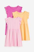 H & M - 3-pack Jersey Dresses - Pink