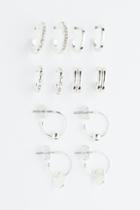 H & M - 6 Pairs Hoop Earrings - Silver