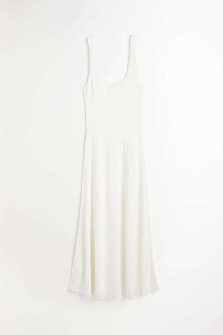 H & M - Fine-knit Dress - White
