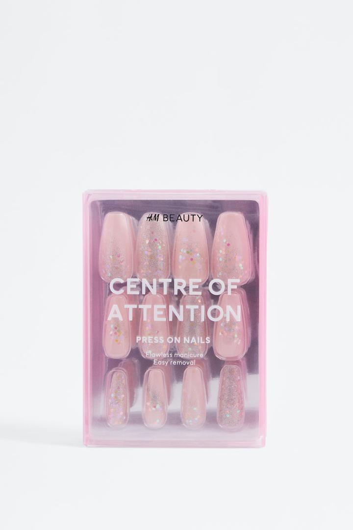 H & M - Glittery Press-on Nails - Pink