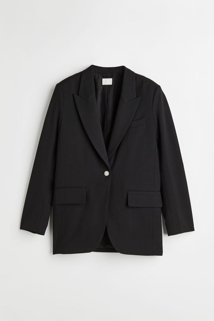 H & M - One-button Jacket - Black