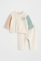 H & M - 2-piece Cotton Sweatshirt Set - Beige