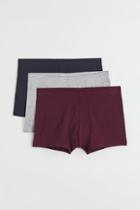 H & M - 3-pack Short Cotton Boxer Shorts - Red