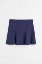 H & M - Flared Cotton Jersey Skirt - Blue