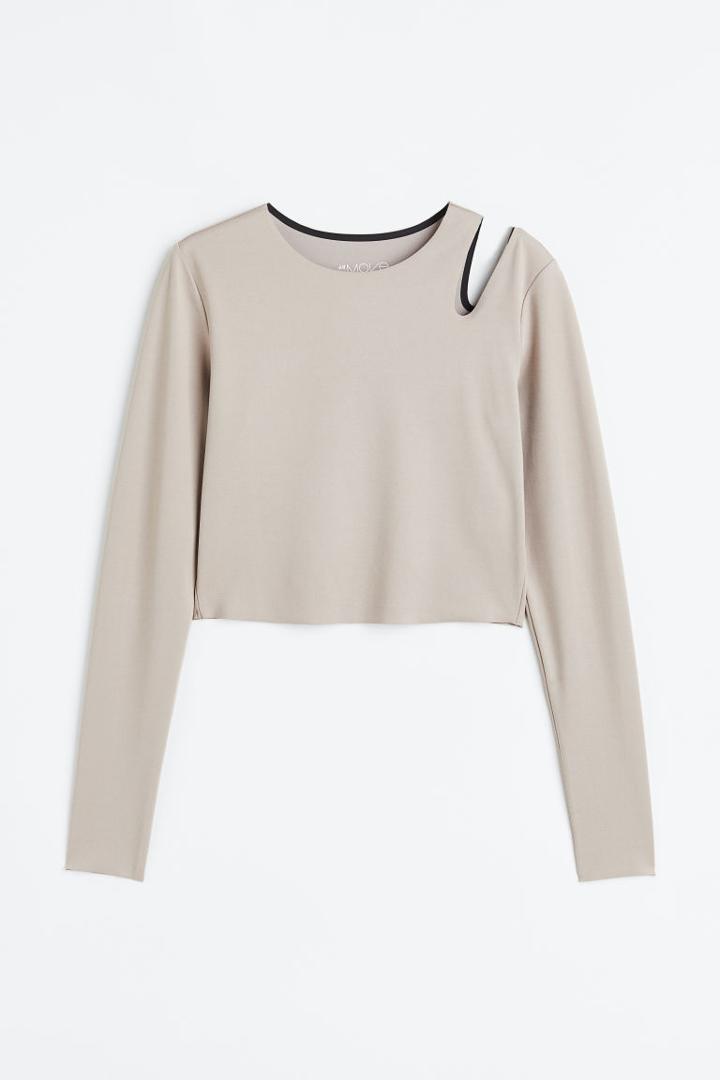 H & M - Sports Crop Top - Brown