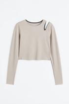 H & M - Sports Crop Top - Brown