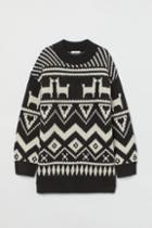 H & M - Mama Jacquard-knit Sweater - Black