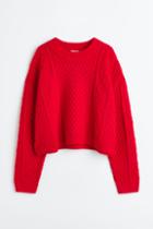 H & M - H & M+ Cable-knit Sweater - Red