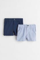 H & M - 2-pack Chino Shorts - Blue