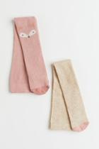 H & M - 2-pack Tights - Pink