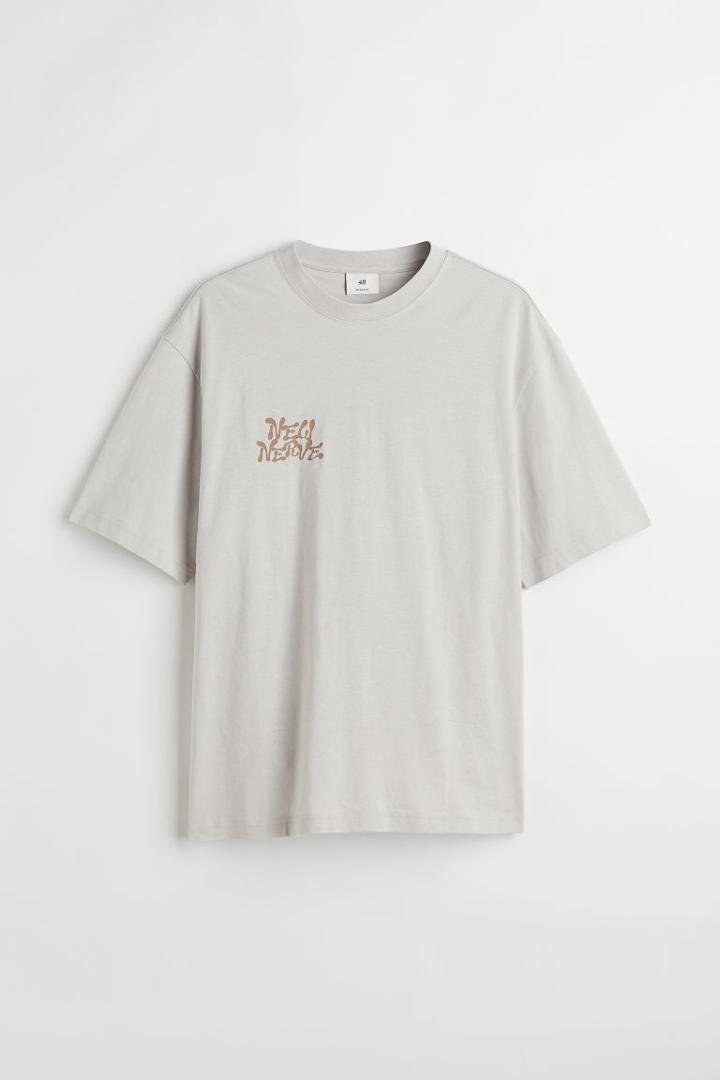 H & M - Relaxed Fit Cotton T-shirt - Gray
