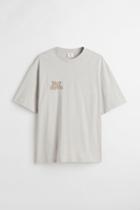 H & M - Relaxed Fit Cotton T-shirt - Gray