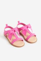 H & M - Knot-detail Sandals - Pink