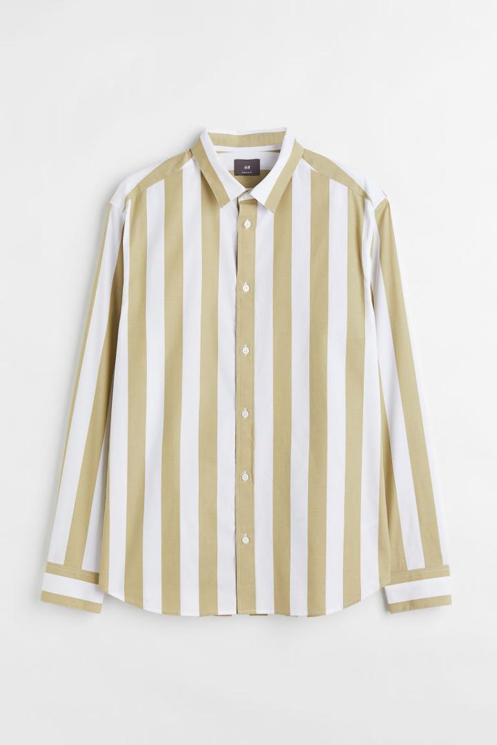 H & M - Regular Fit Shirt - Yellow