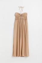 H & M - Tie-detail Dress - Beige