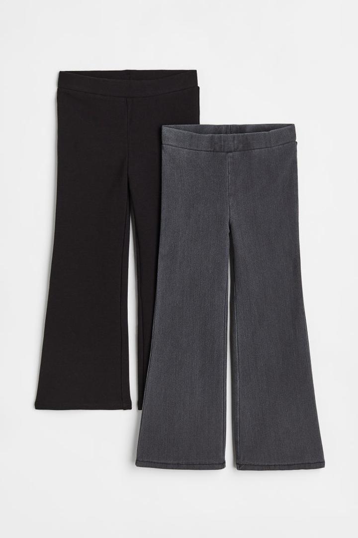 H & M - 2-pack Flared Jeggings - Gray