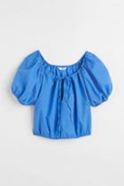 H & M - Linen-blend Blouse - Blue