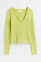 H & M - Fluffy-knit Sweater - Green