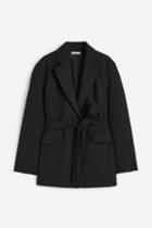H & M - Tie-belt Blazer - Black