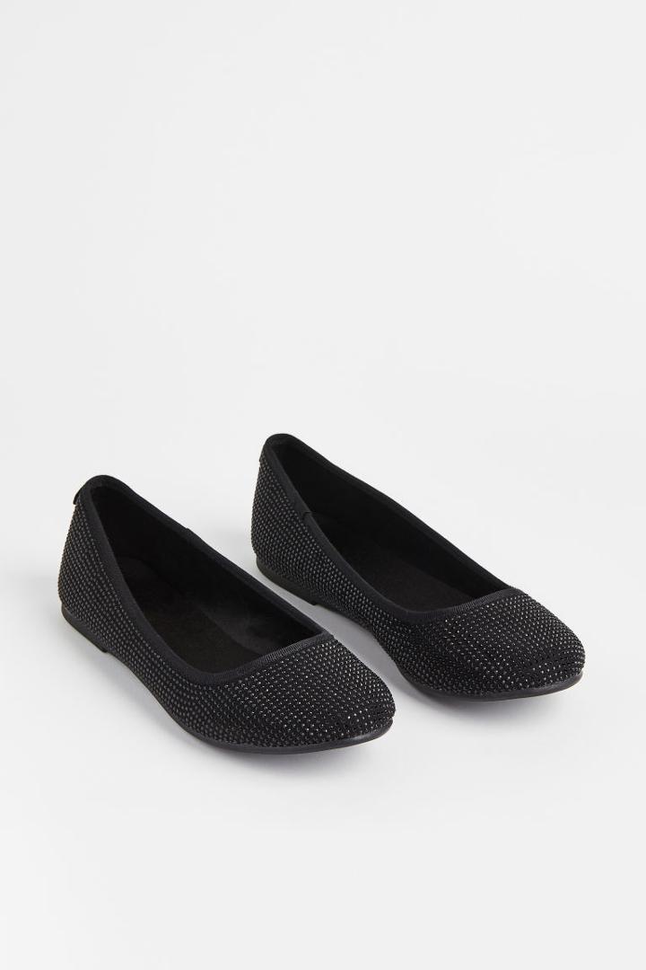 H & M - Shimmering Ballet Flats - Black