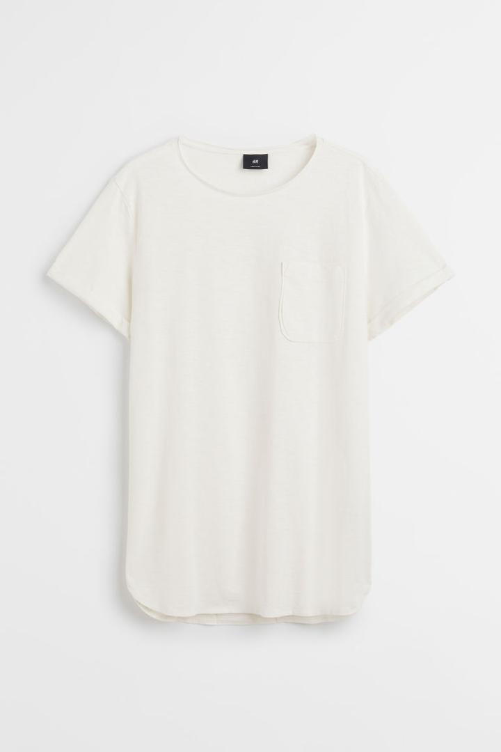 H & M - Long T-shirt - White