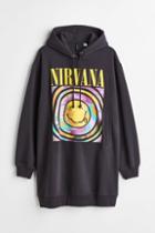 H & M - H & M+ Hooded Sweatshirt Dress - Gray