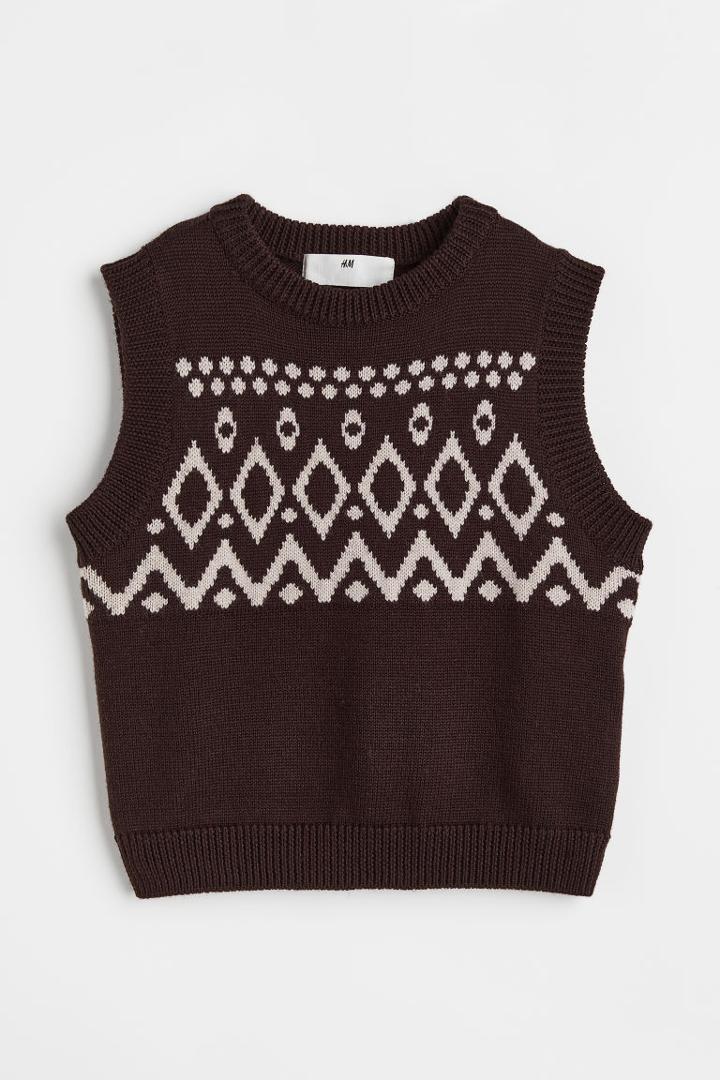 H & M - Wool Sweater Vest - Brown