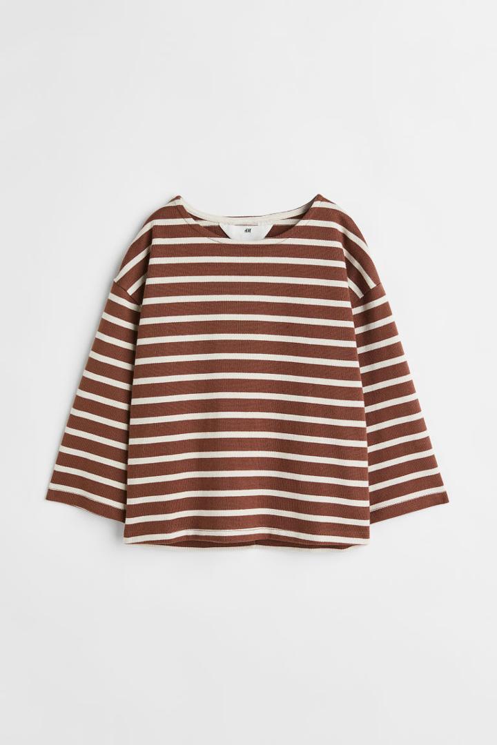 H & M - Oversized Long-sleeved Top - Beige