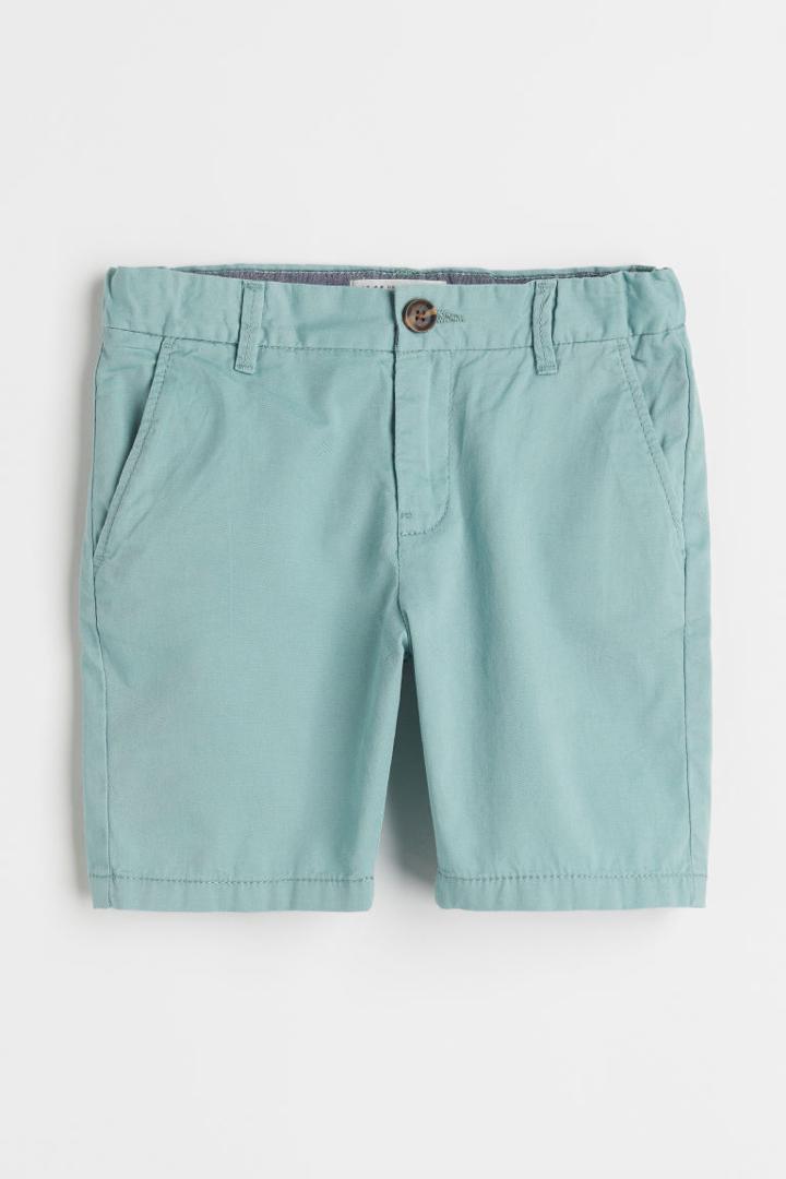 H & M - Cotton Chino Shorts - Turquoise