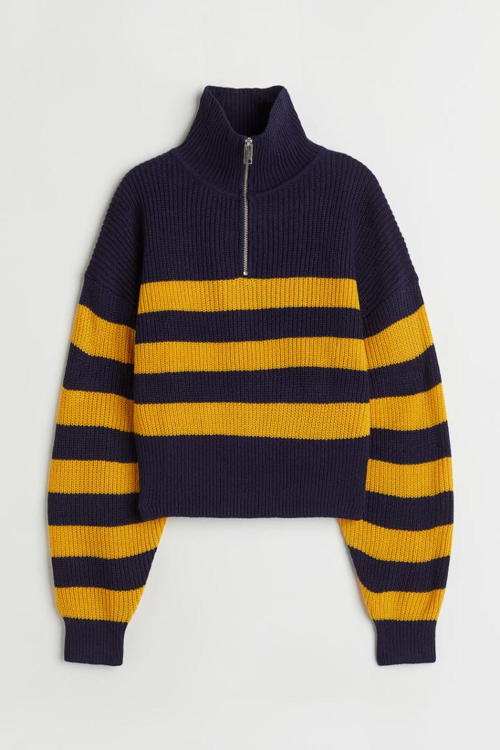H & M - Half-zip Sweater - Blue