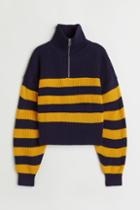 H & M - Half-zip Sweater - Blue