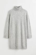 H & M - H & M+ Knit Turtleneck Dress - Gray