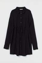 H & M - Mama Tie-belt Shirt - Black