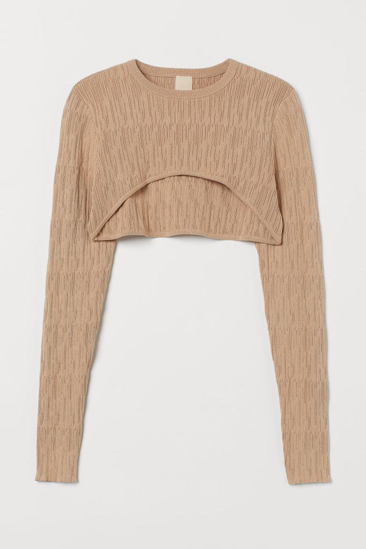 H & M - Bolero-style Top - Beige