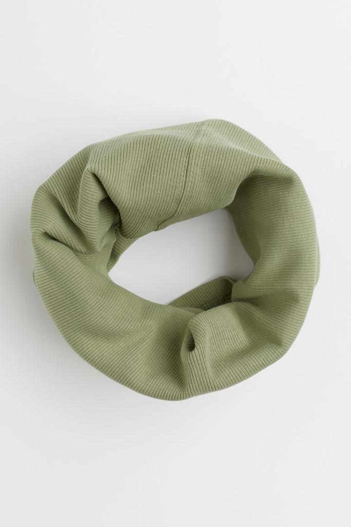 H & M - Cotton Jersey Tube Scarf - Green