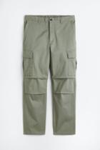 H & M - Regular Fit Twill Cargo Pants - Green
