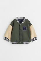 H & M - Lined Baseball Jacket - Green