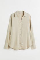 H & M - V-neck Blouse - Beige