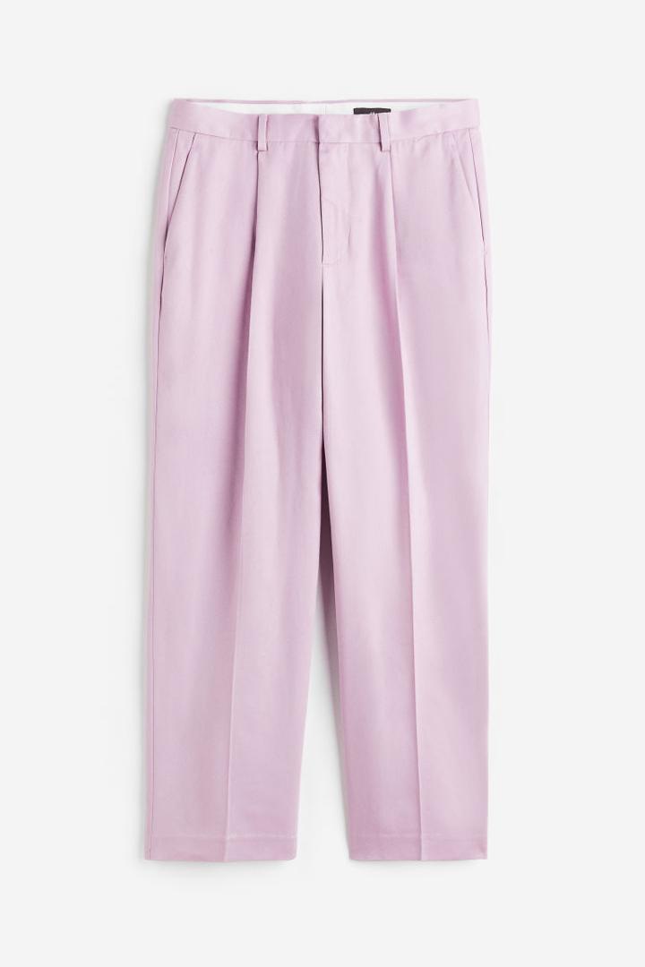 H & M - Relaxed Fit Lyocell Suit Pants - Purple
