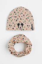 H & M - Hat And Scarf Set - Beige