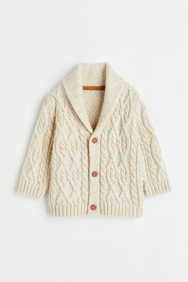 H & M - Cable-knit Cardigan - Beige