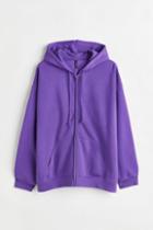 H & M - H & M+ Oversized Printed Hooded Jacket - Purple