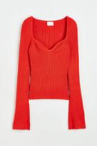 H & M - Rib-knit Sweater - Orange