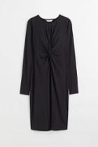 H & M - Mama Draped Jersey Dress - Black