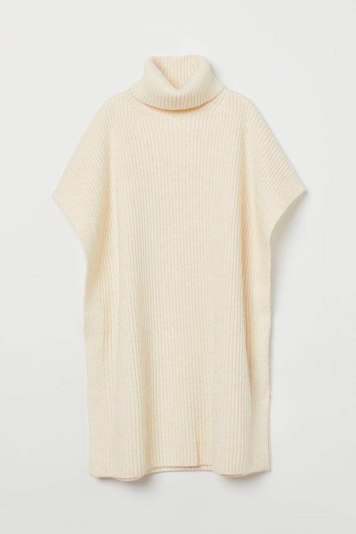 H & M - Rib-knit Poncho - White