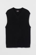 H & M - Regular Fit Sweater Vest - Black